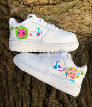 Load image into Gallery viewer, Cocomelon inspired Nike Air Force 1
